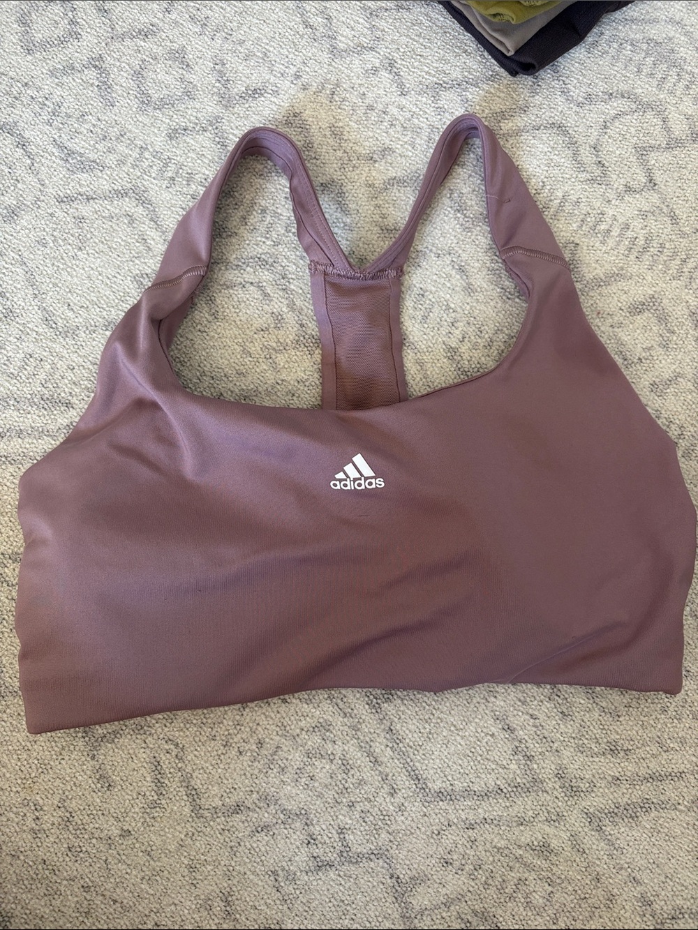adidas Mauve Racerback Medium-Impact Sports Bra